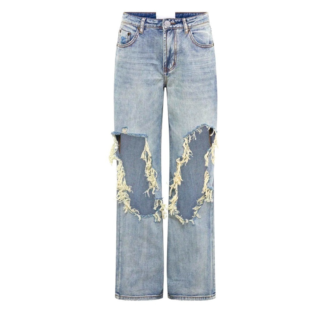 One teaspoon Jackson Mid Waist Wide Leg Denim Jeans Old Blue Size 24 (2) NWT